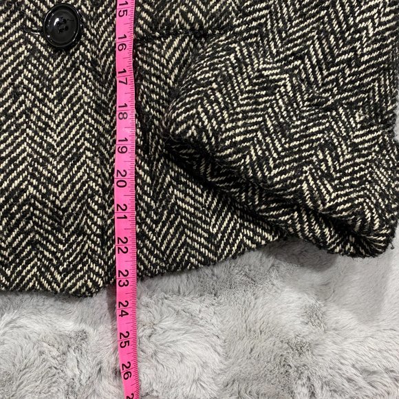 ZARA Peacoat Tweed Cowl Neck Double Breasted - Picture 6 of 8